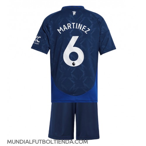 Camiseta Manchester United Lisandro Martinez #6 Segunda Equipación Replica 2024-25 para niños mangas cortas (+ Pantalones cortos)